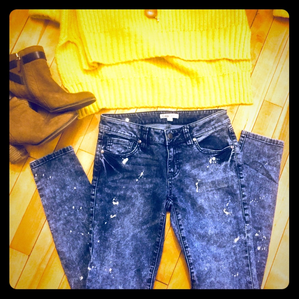 CAbi acid wash skinny stretch Jean size 2